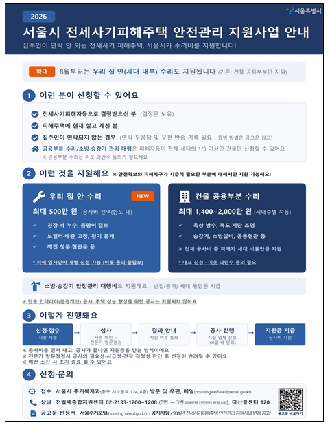 서울시, 전세사기피해주택 '집 내부'까지 고쳐준다… 1인 최대 500만원 추가 지원