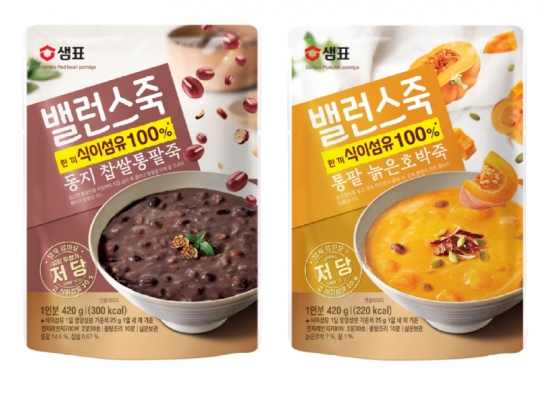 샘표,  ‘동지 찹쌀통팥죽’ ‘통팥 늙은호박죽’ 출시