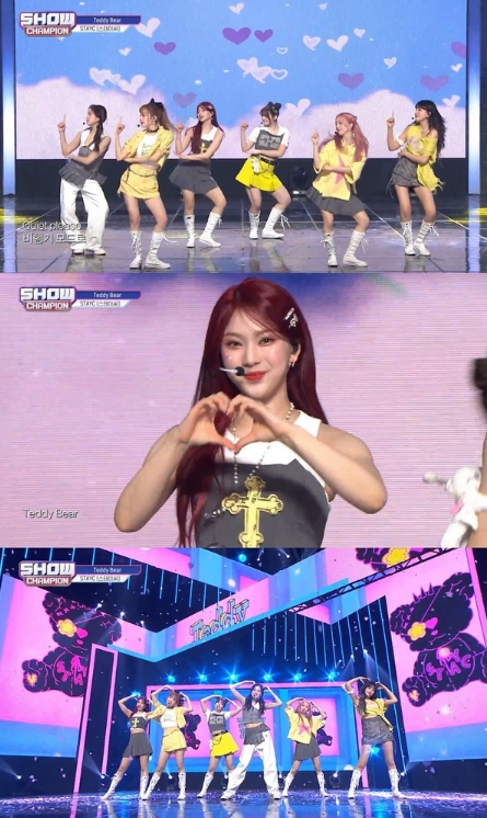 스테이씨, 'Teddy Bear'로 '쇼챔피언' 1위→음방 5관왕 달성! 멜론 차트 TOP3 쾌거까지