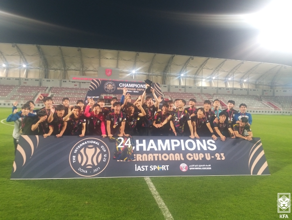 ‘홍시후 멀티골’ 황선홍호, UAE 3-0 꺾고 도하컵 우승