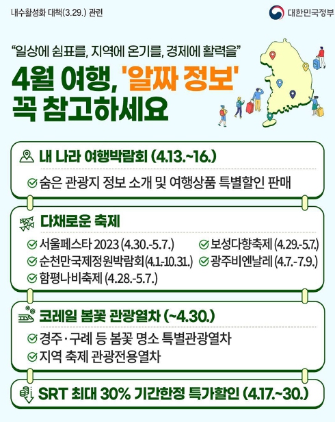 문체부 , 4월 여행, ‘알짜 정보’ 꼭 참고하세요!