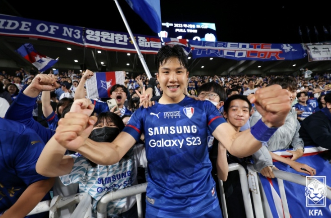 수원삼성 신인 김주찬 “꿈꾸던 팀에서 데뷔골 넣어 기뻐”