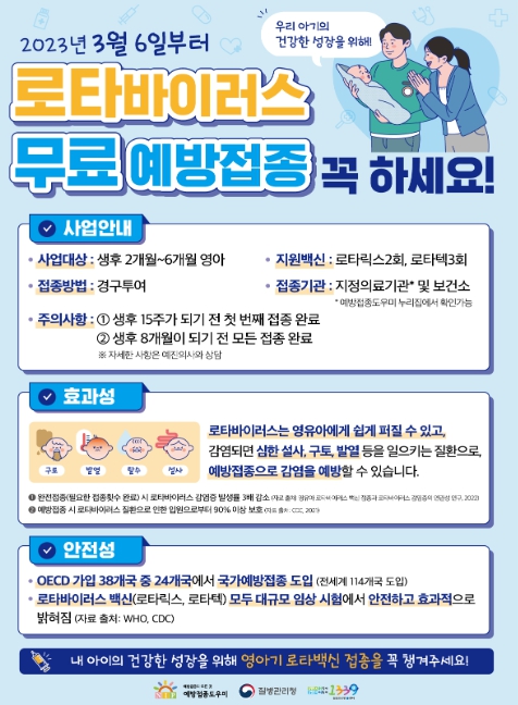 질병청, 로타바이러스 백신 국가예방접종 도입 첫해 19만5천명 혜택