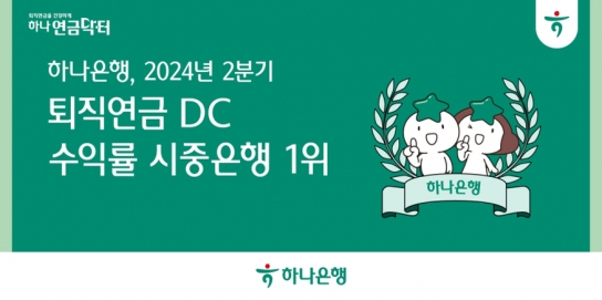 하나은행, 2분기 퇴직연금 DC 수익률 5분기 연속 1위